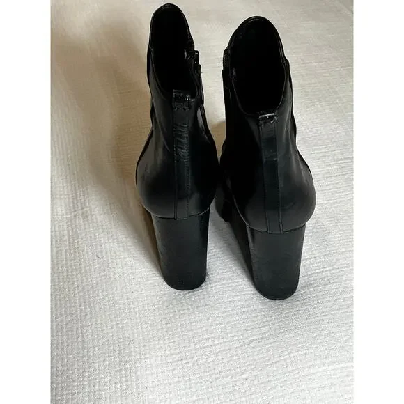Tory Burch Black Leather 4" Heel Boots Women's Size 10M - Picture 5 of 8